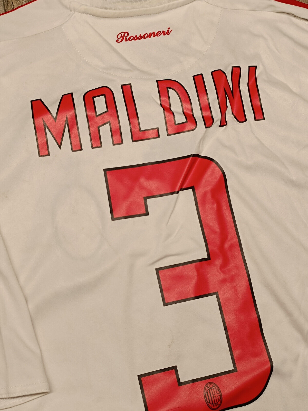 maglia calcio vintage MALDINI AC Milan 2008 2009 Bwin Adidas L