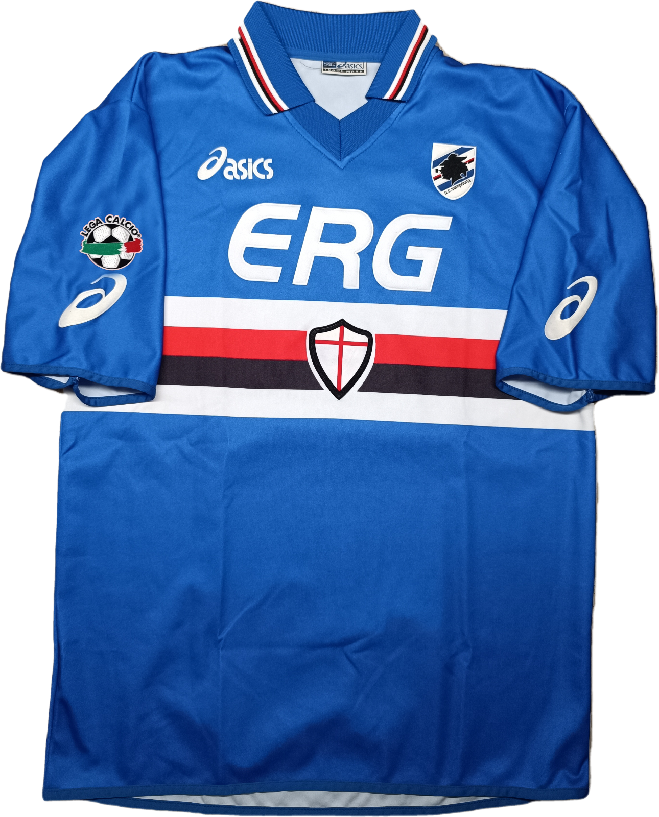 maglia match worn calcio Sampdoria FLACHI 2003 2004 ERG Asics shirt