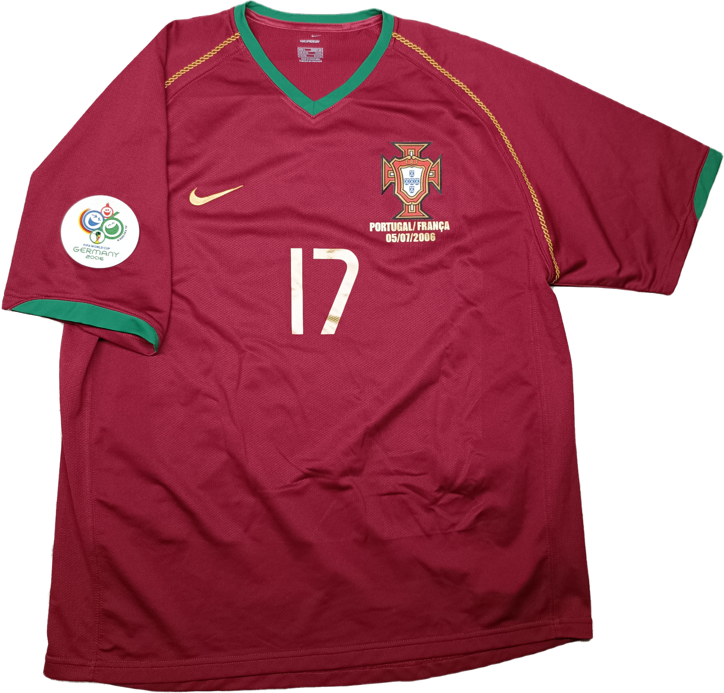 maglia calcio vintage Cristiano Ronaldo Portugal World Cup 2006 vs FRANCE Nike