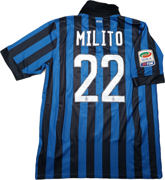 maglia calcio vintage FC Inter Milito Nike 2011 2012 PIRELLI home XL (ragazzo)