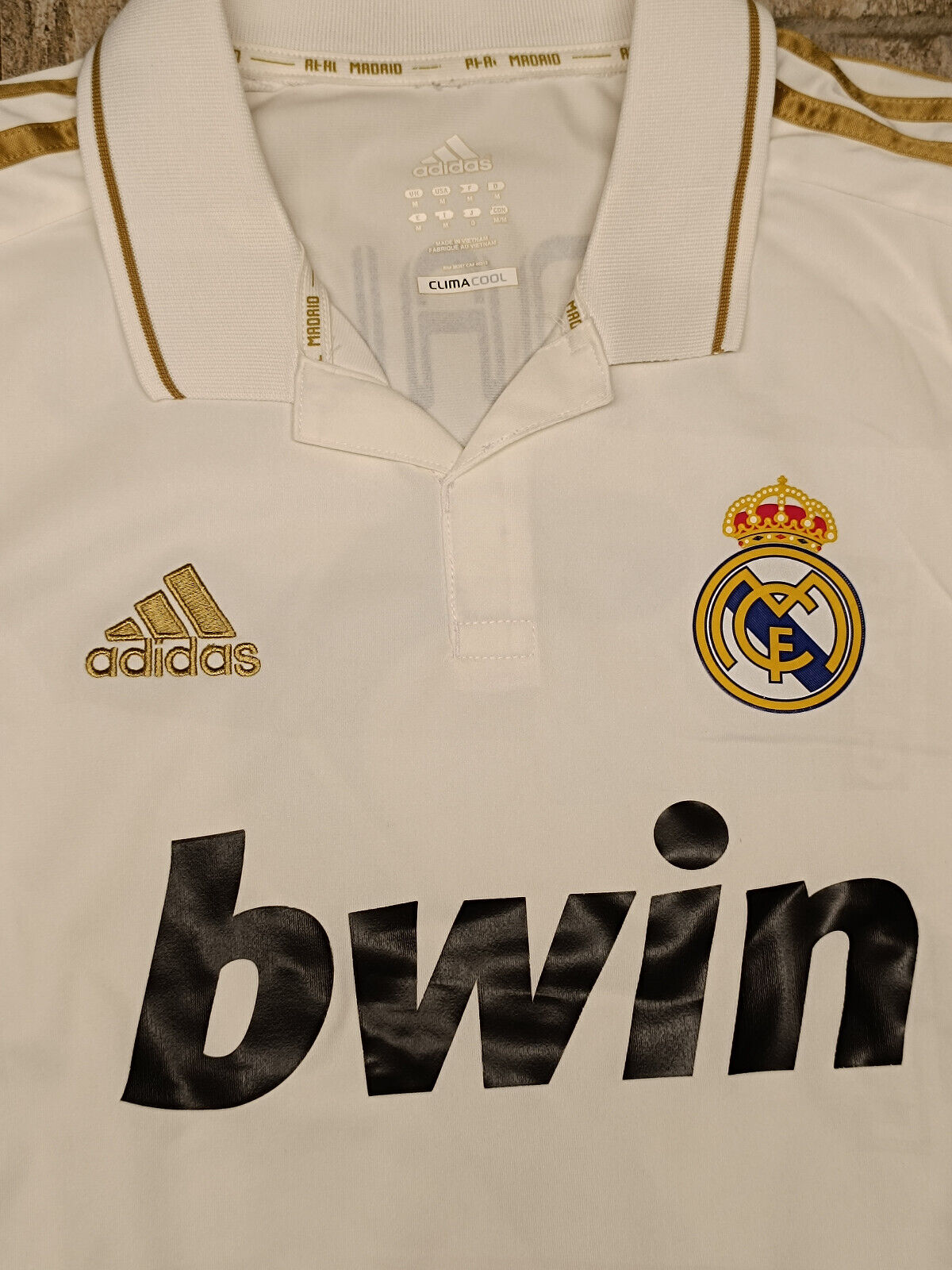 maglia calcio vintage Real Madrid Adidas 2011 2012 Cristiano Ronaldo Bwin home M