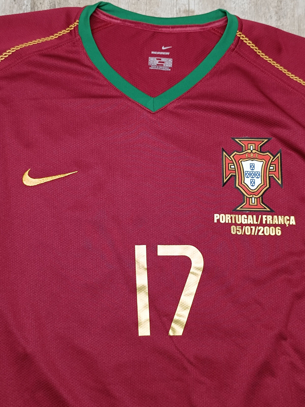 maglia calcio vintage Cristiano Ronaldo Portugal World Cup 2006 vs FRANCE Nike