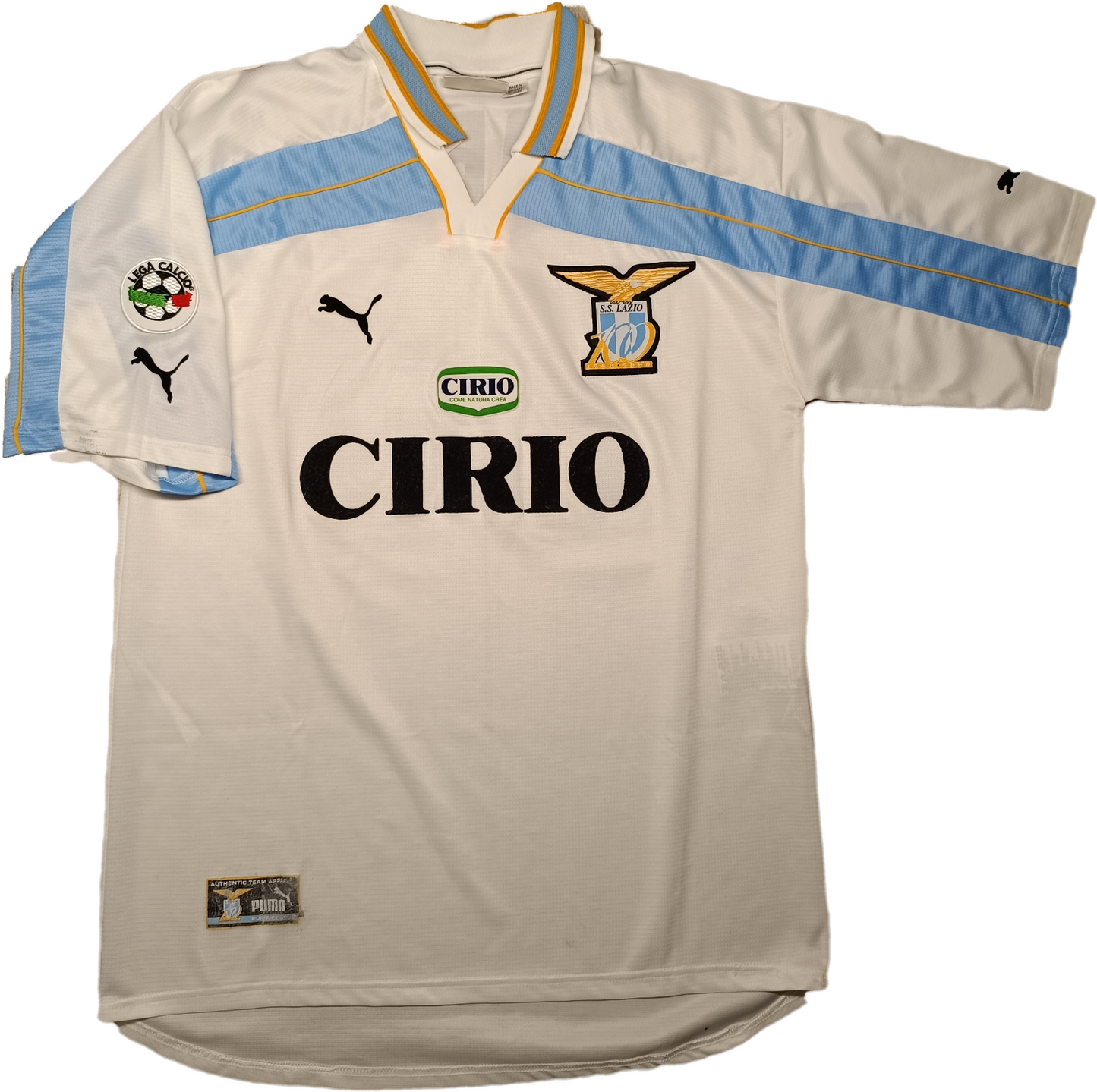 maglia calcio vintage SS Lazio Almeyda #25 Puma Cirio 1999-00 centenario M