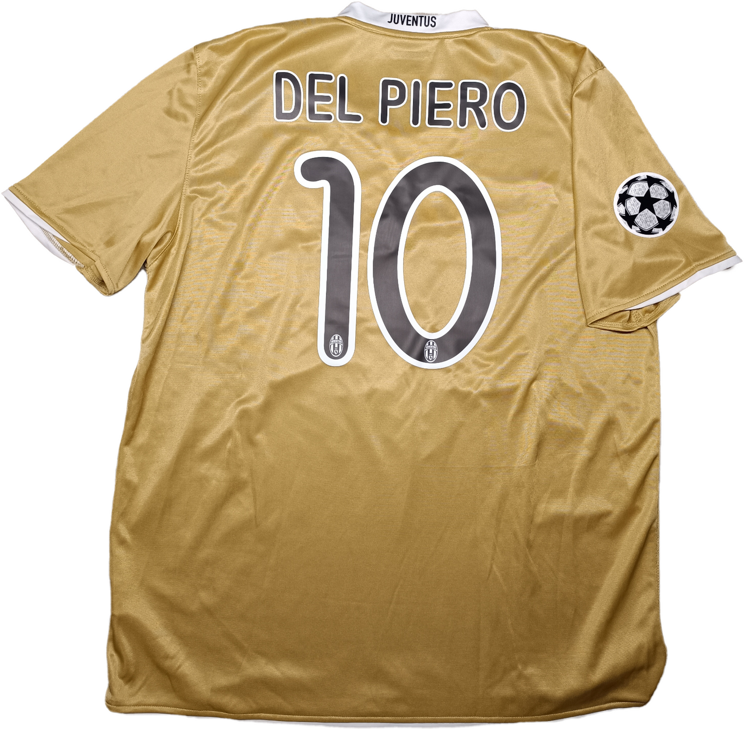 maglia calcio vintage Juventus Del Piero Champions League 2008 away oro XXL