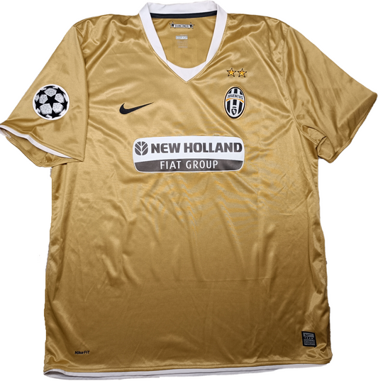 maglia calcio vintage Juventus Del Piero Champions League 2008 away oro XXL