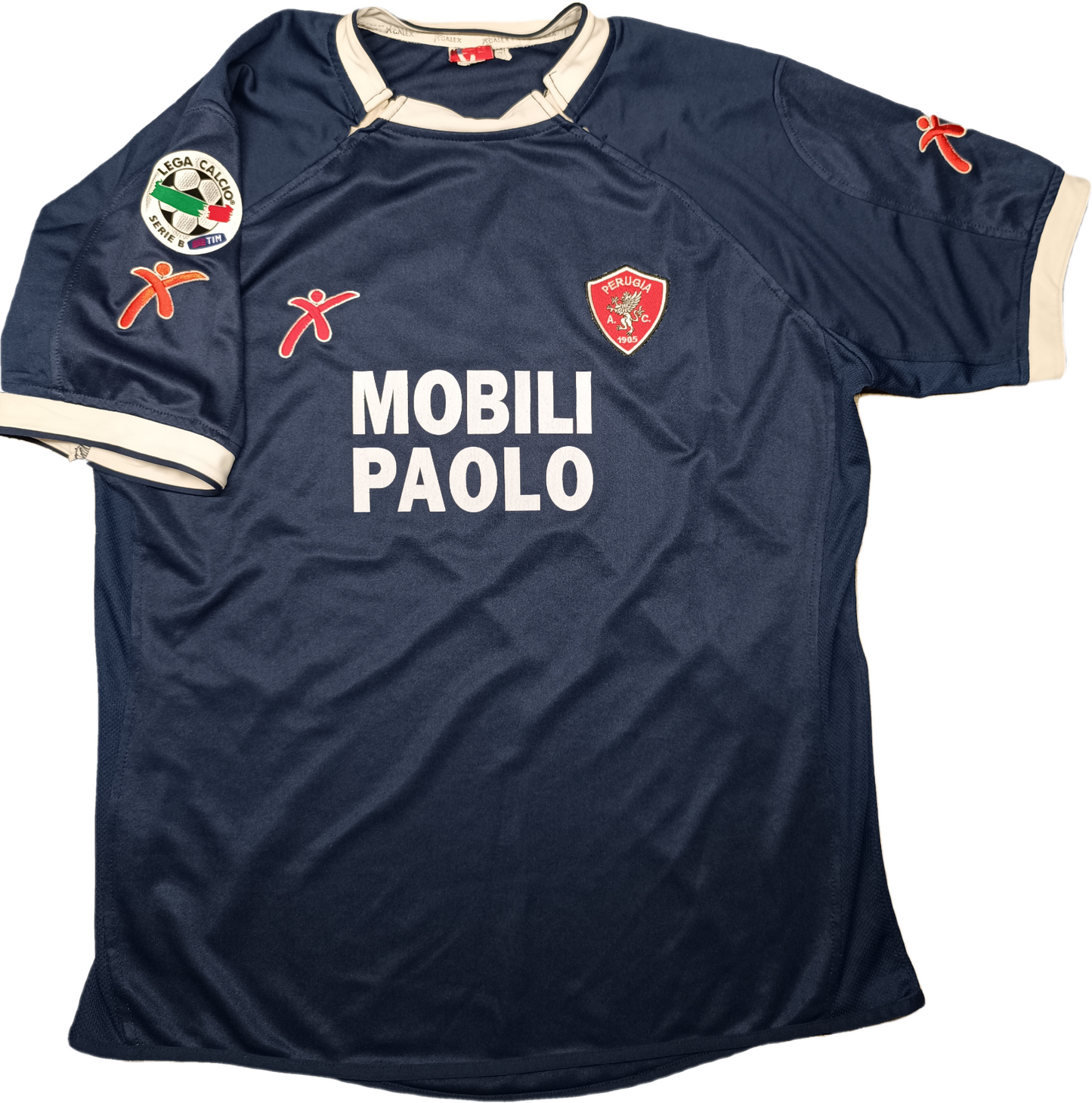 maglia calcio vintage Perugia SAADI Gheddafi 2004 2005 Galex Serie B friendly XL