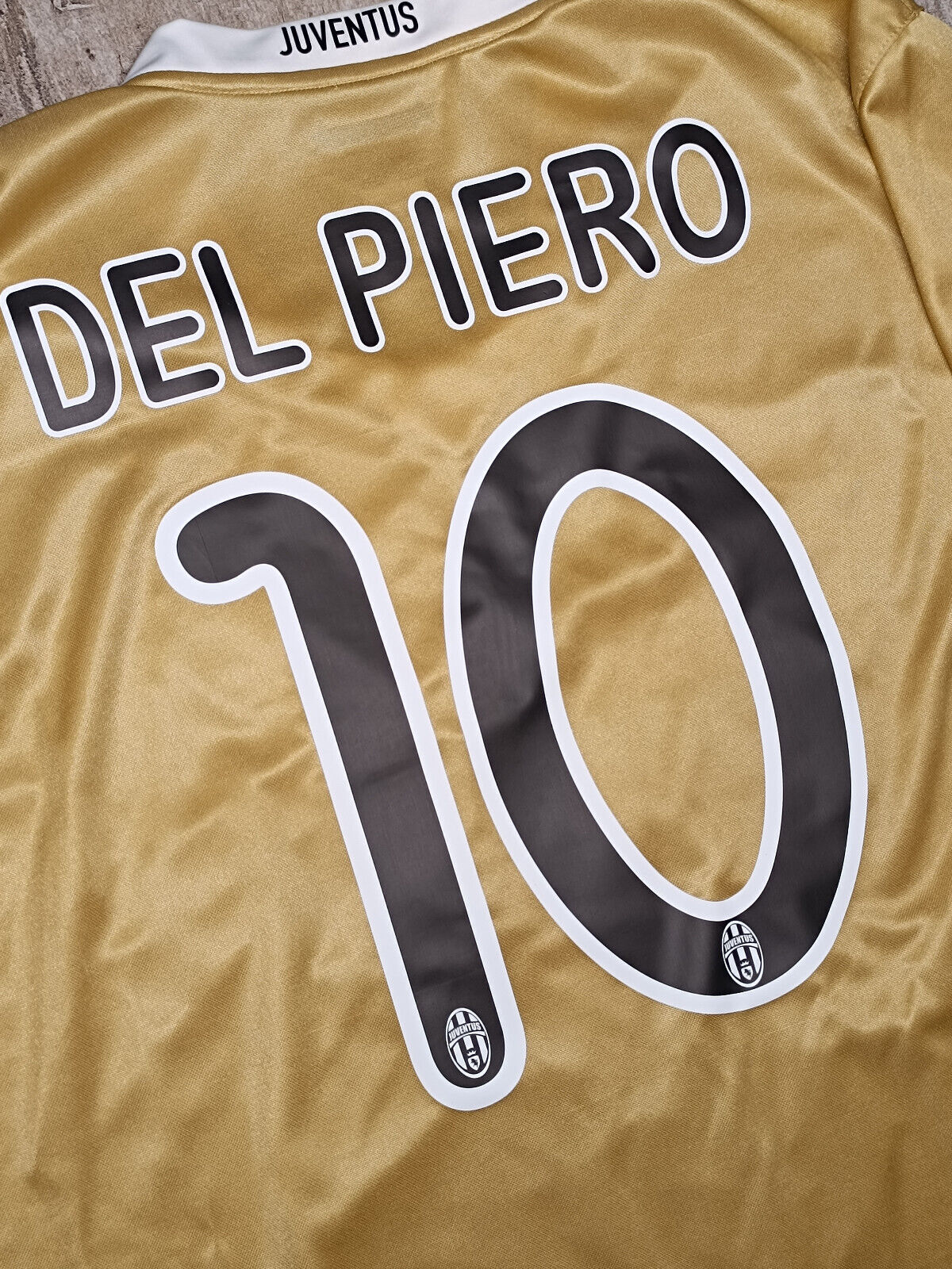 maglia calcio vintage Juventus Del Piero Champions League 2008 away oro XXL