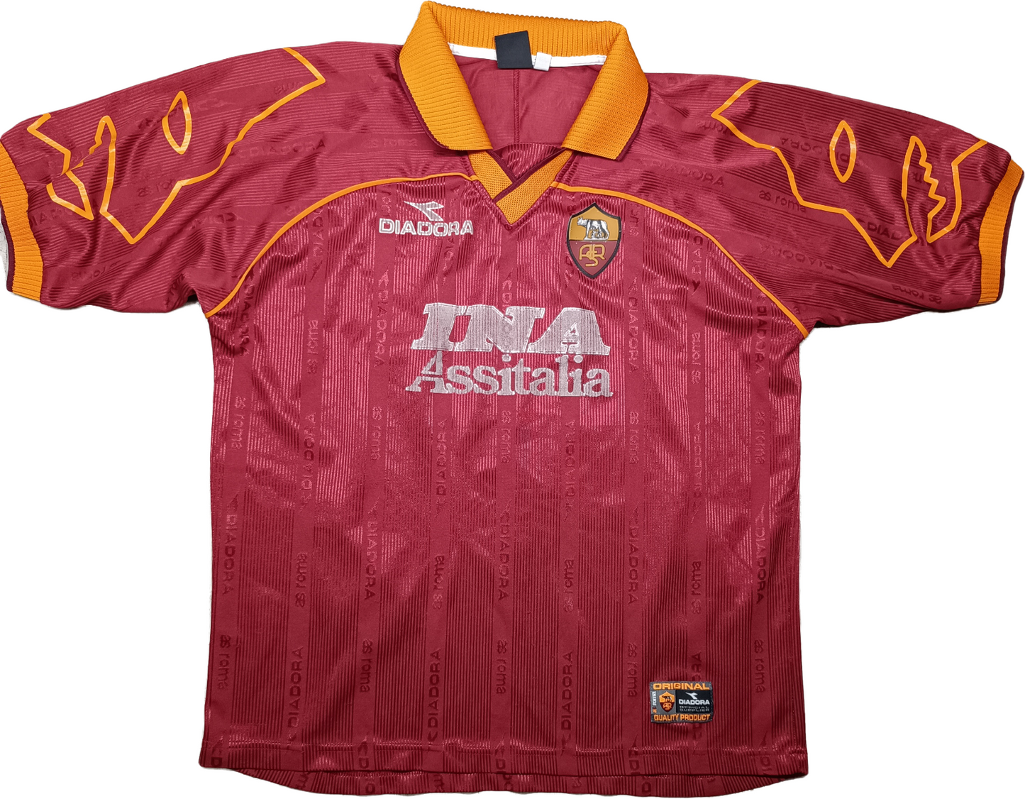 maglia calcio vintage AS Roma Totti Diadora 1999 2000 shirt jersey maillot home