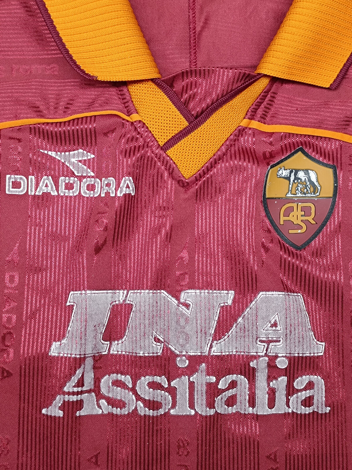 maglia calcio vintage AS Roma Totti Diadora 1999 2000 shirt jersey maillot home