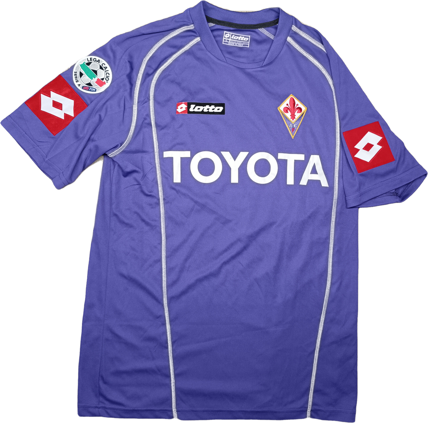 maglia calcio Fiorentina vintage MUTU Lotto TOYOTA 2005 2006 L Serie A jersey