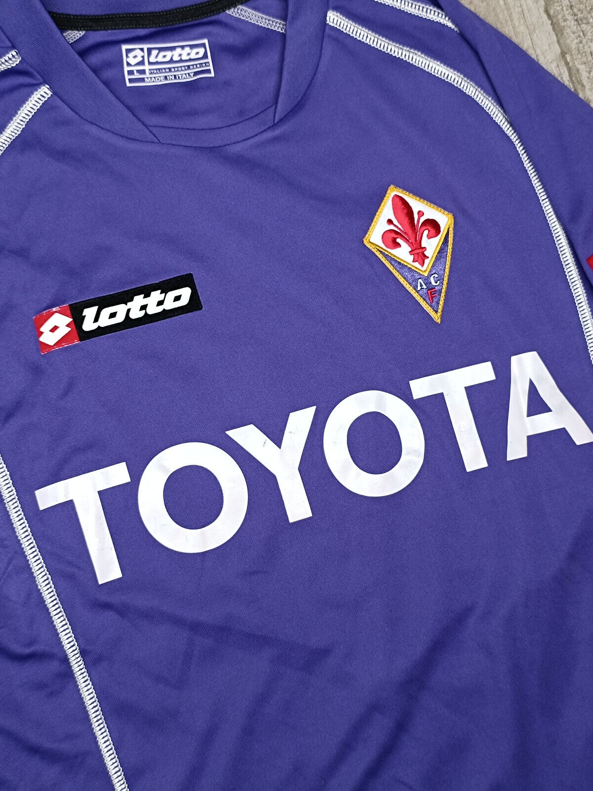 maglia calcio Fiorentina vintage MUTU Lotto TOYOTA 2005 2006 L Serie A jersey