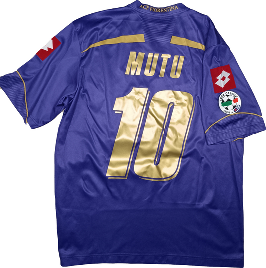 maglia calcio Fiorentina vintage Lotto MUTU 2009 2010 L Serie A jersey