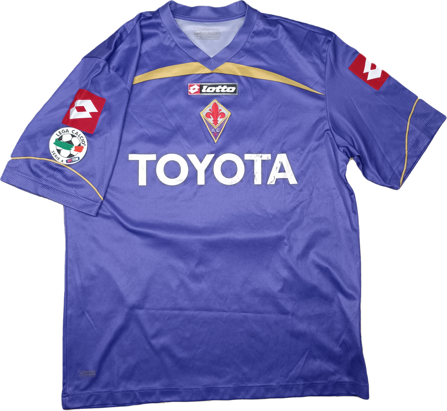 maglia calcio Fiorentina vintage Lotto MUTU 2009 2010 L Serie A jersey