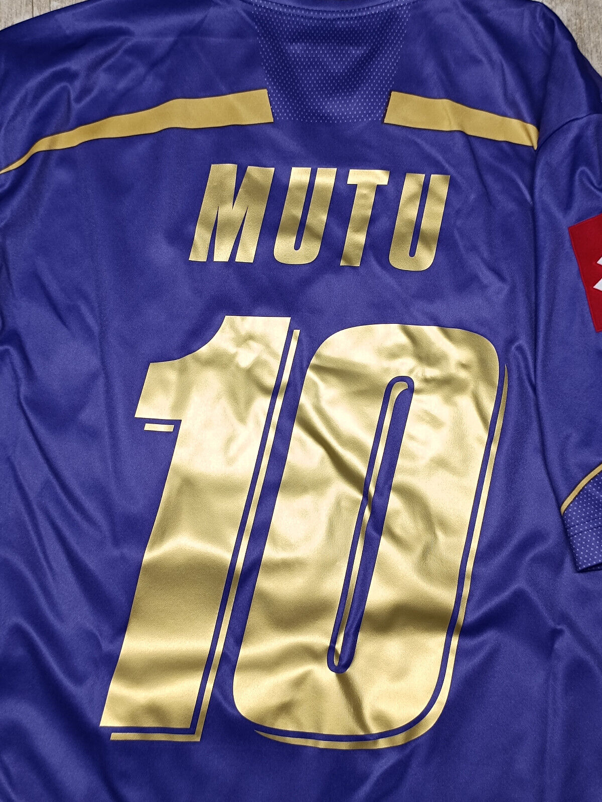 maglia calcio Fiorentina vintage Lotto MUTU 2009 2010 L Serie A jersey