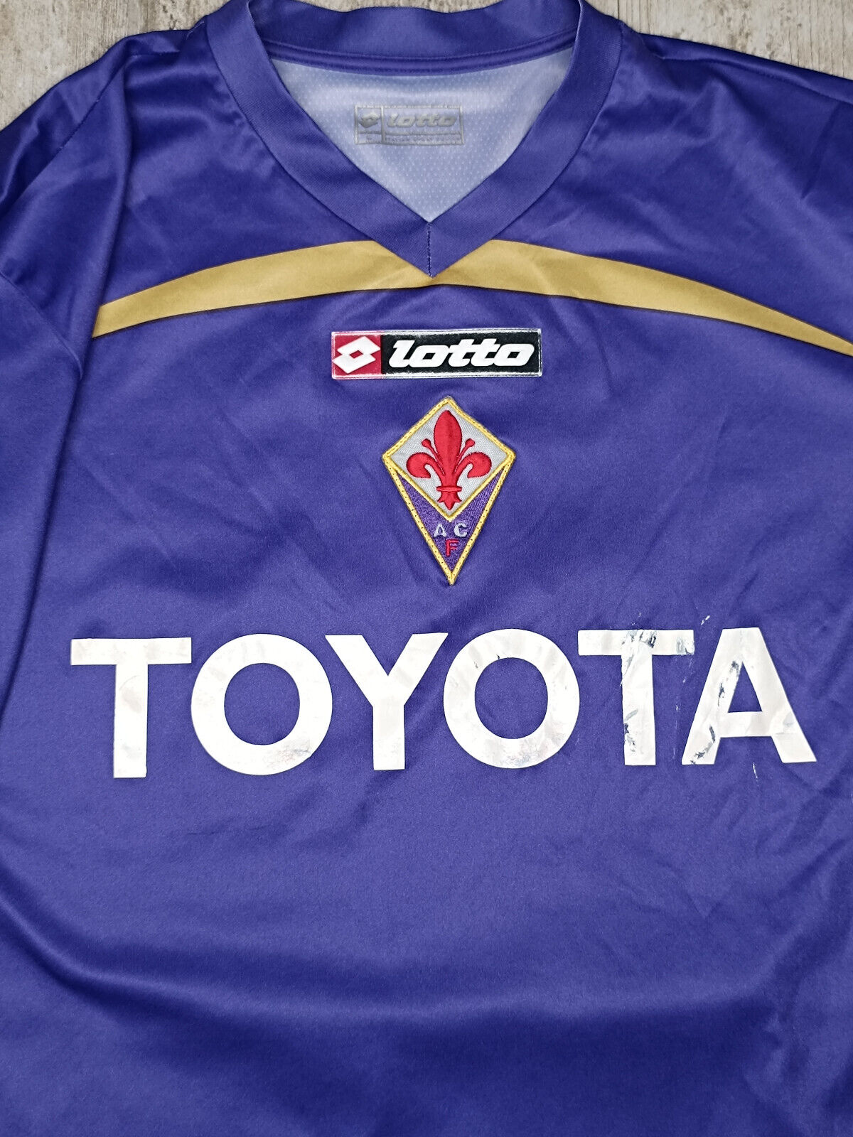 maglia calcio Fiorentina vintage Lotto MUTU 2009 2010 L Serie A jersey