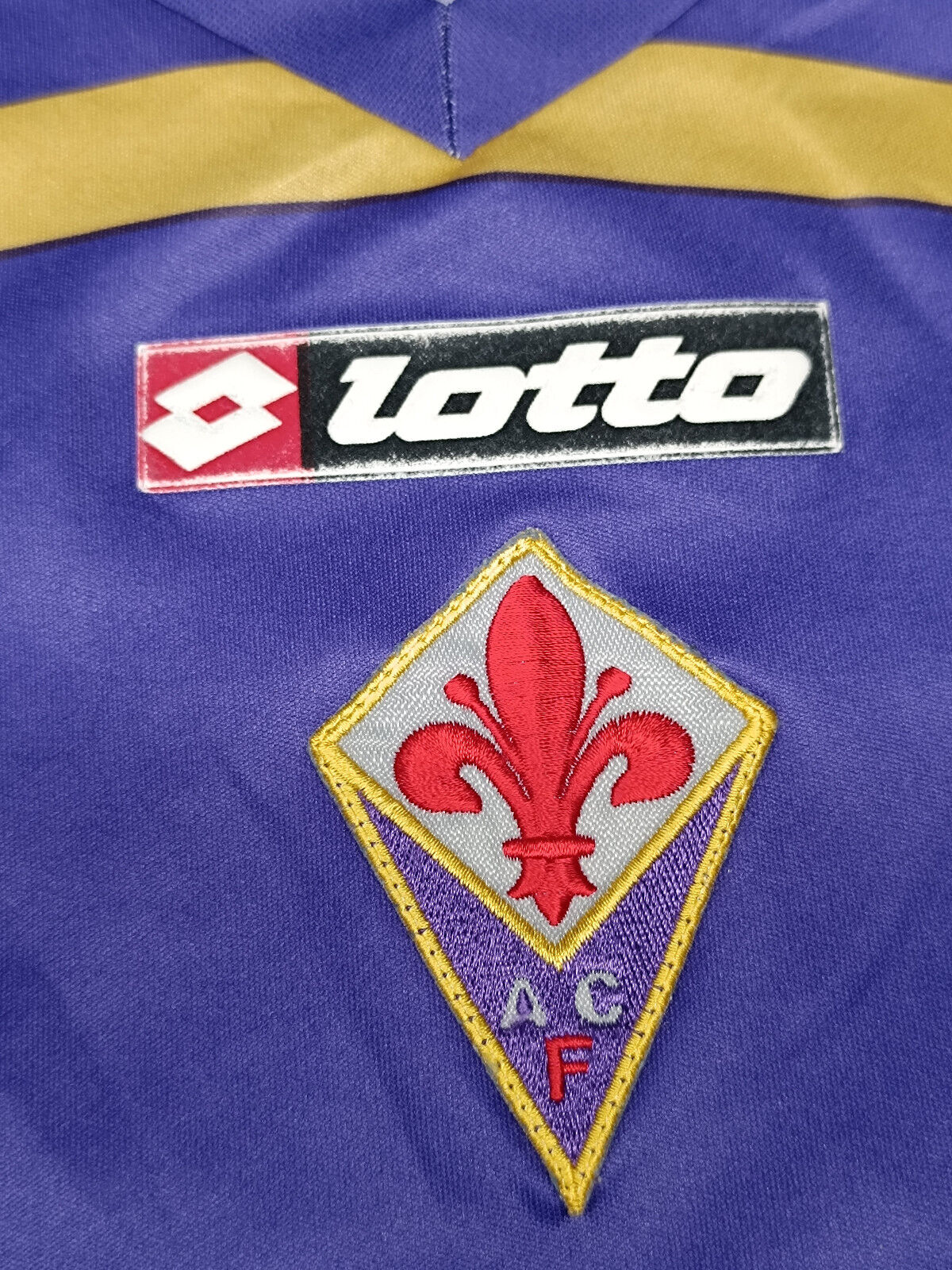 maglia calcio Fiorentina vintage Lotto MUTU 2009 2010 L Serie A jersey