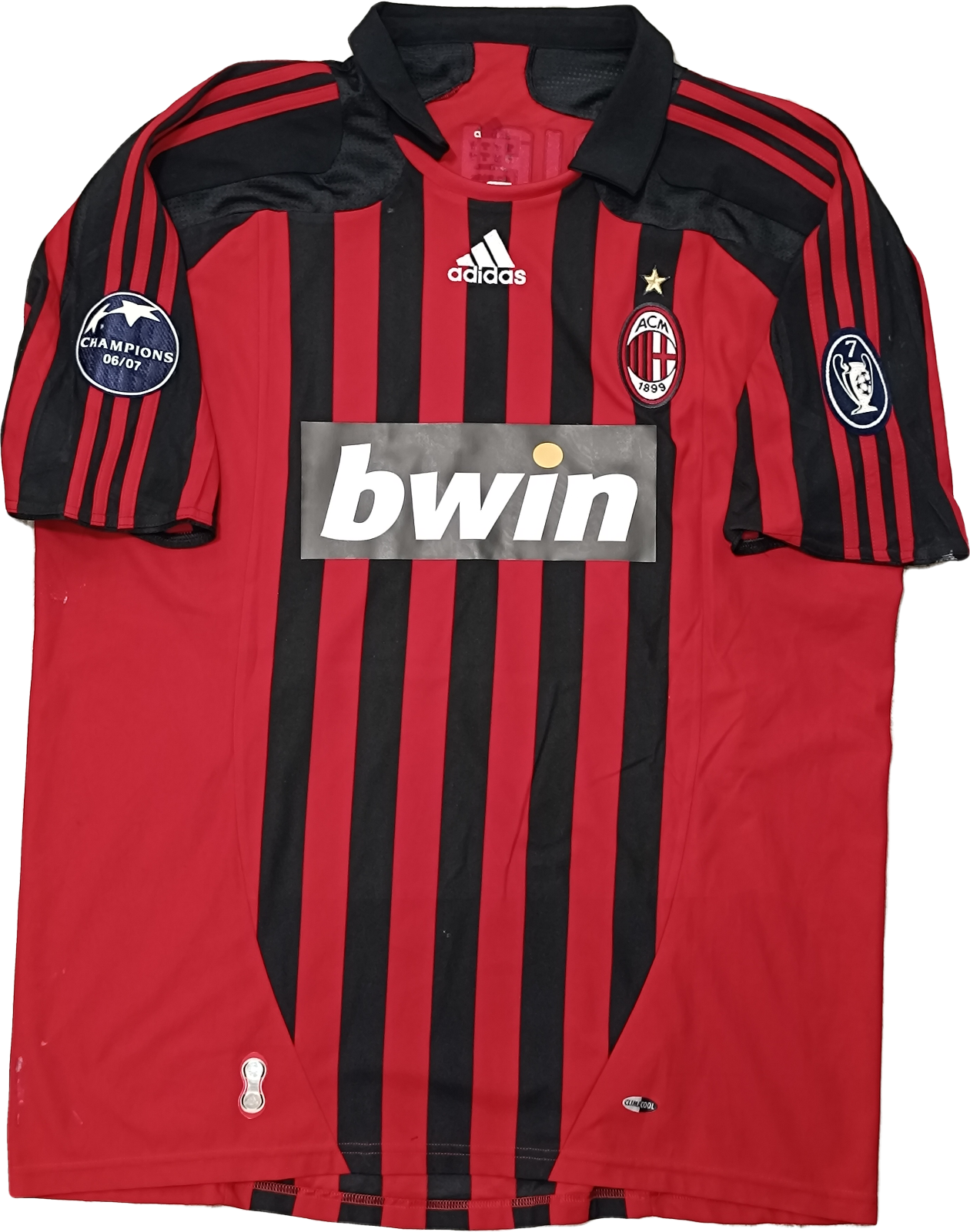 maglia calcio vintage AC Milan PIRLO 2007 2008 Bwin Adidas Climacool