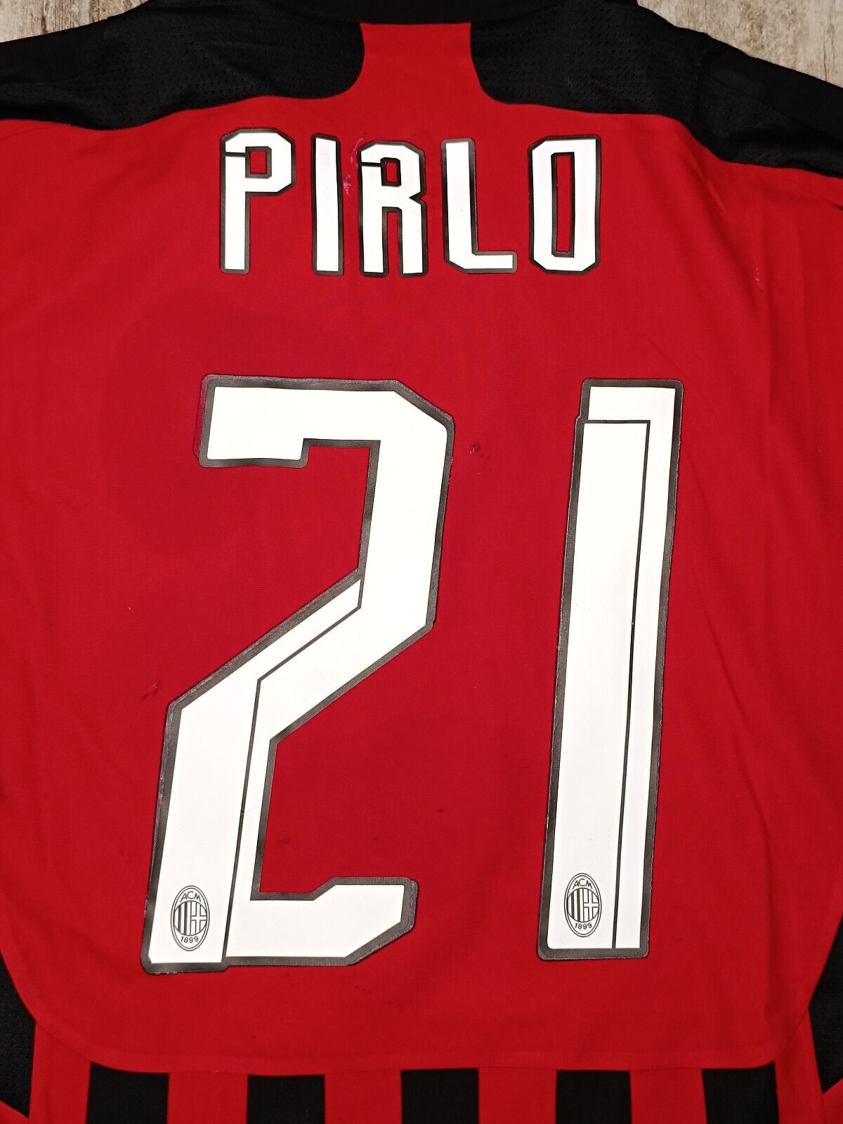 maglia calcio vintage AC Milan PIRLO 2007 2008 Bwin Adidas Climacool