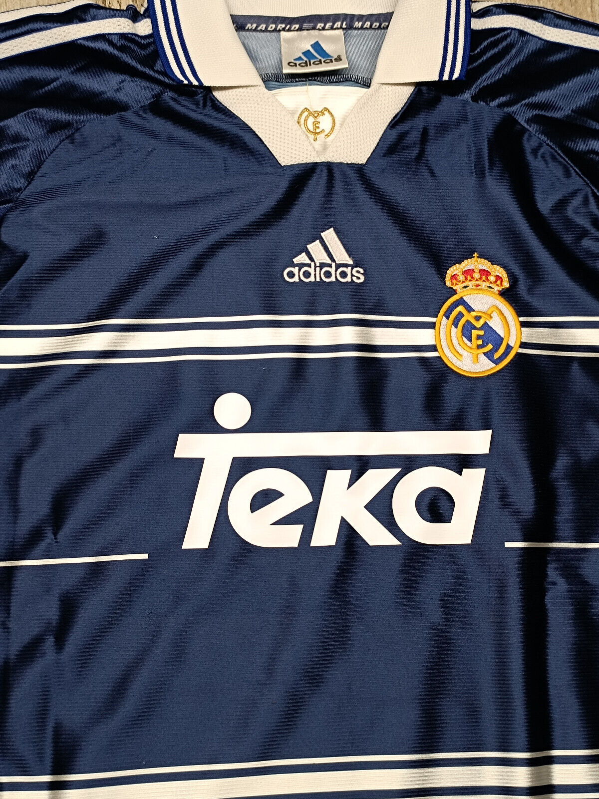 maglia calcio Real Madrid vintage RAUL #7 Teka camiseta 1998 1999 Adidas