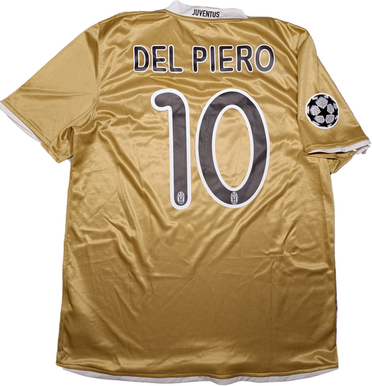 maglia calcio vintage Juventus Del Piero Champions League 2008 away oro L