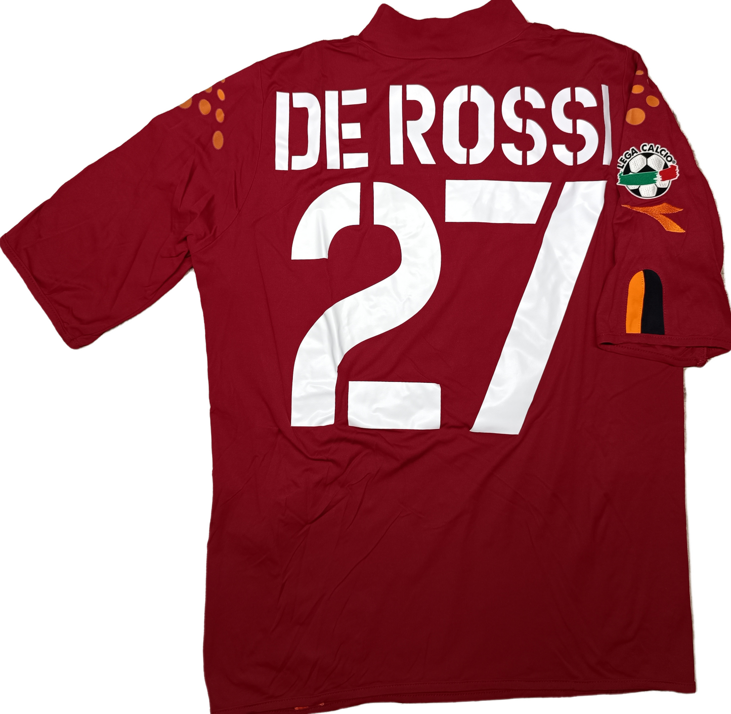 maglia calcio vintage AS Roma De Rossi #27 Mazda Diadora 2003 2004 Home M