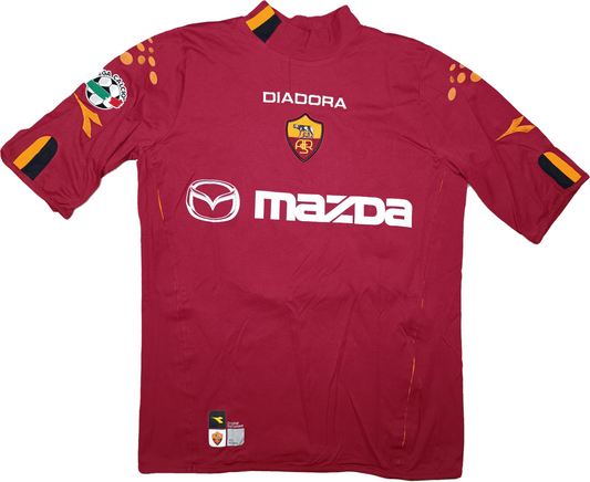 maglia calcio vintage AS Roma De Rossi #27 Mazda Diadora 2003 2004 Home M