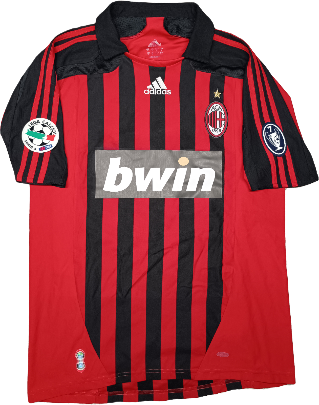 maglia calcio vintage AC Milan RONALDO 2007 2008 Bwin Adidas Climacool