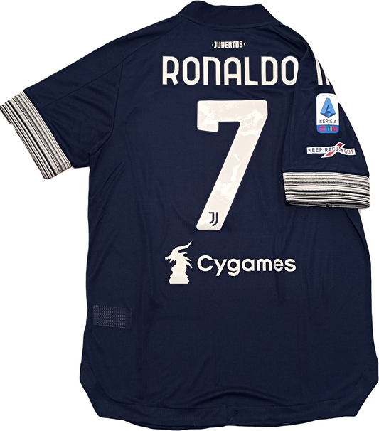 maglia match worn Juventus RONALDO 2020 2021 Adidas vs BENEVENTO #KEEPRACISMOUT