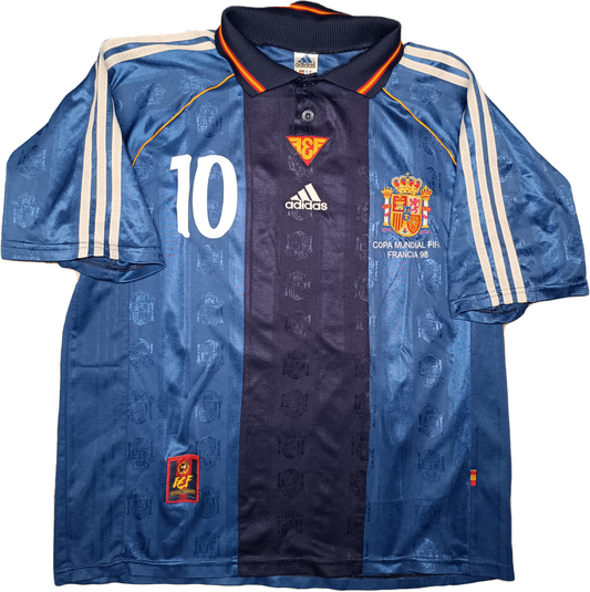 maglia calcio Spagna vintage RAUL #10 World Cup 1998 camiseta Adidas