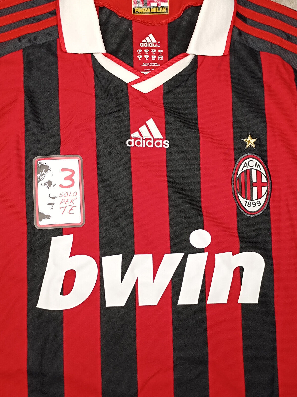 maglia calcio vintage AC Milan Maldini Bwin 2008 2009 LAST GAME shirt jersey