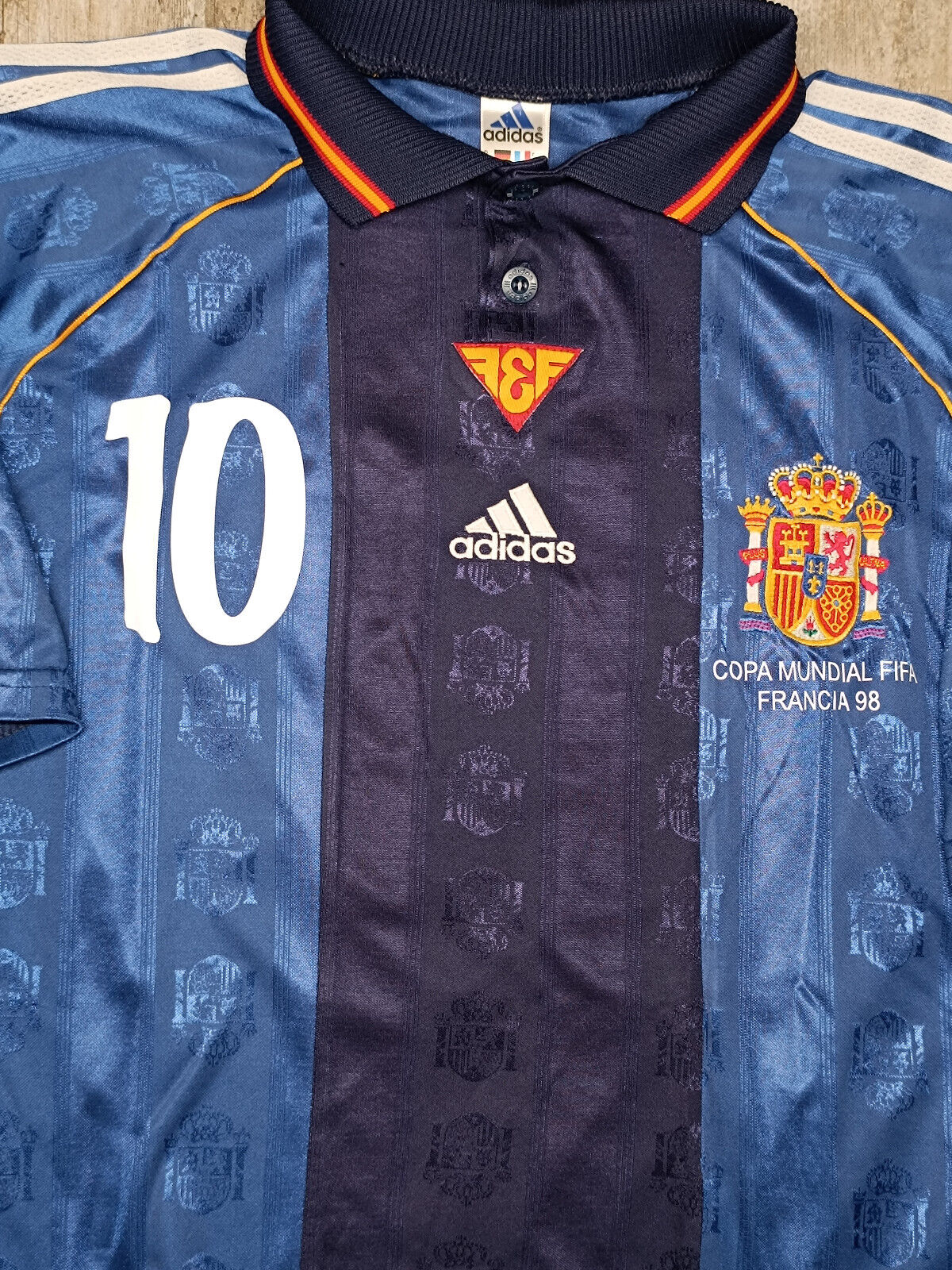 maglia calcio Spagna vintage RAUL #10 World Cup 1998 camiseta Adidas