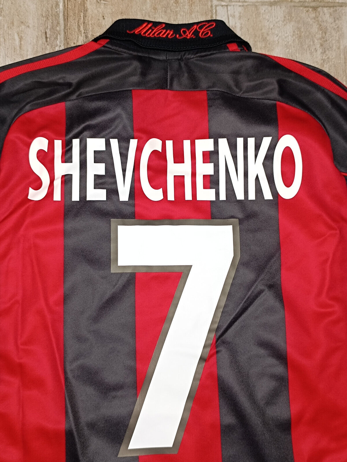 maglia calcio vintage AC Milan SHEVCHENKO Opel 2000 2001 home shirt jersey L