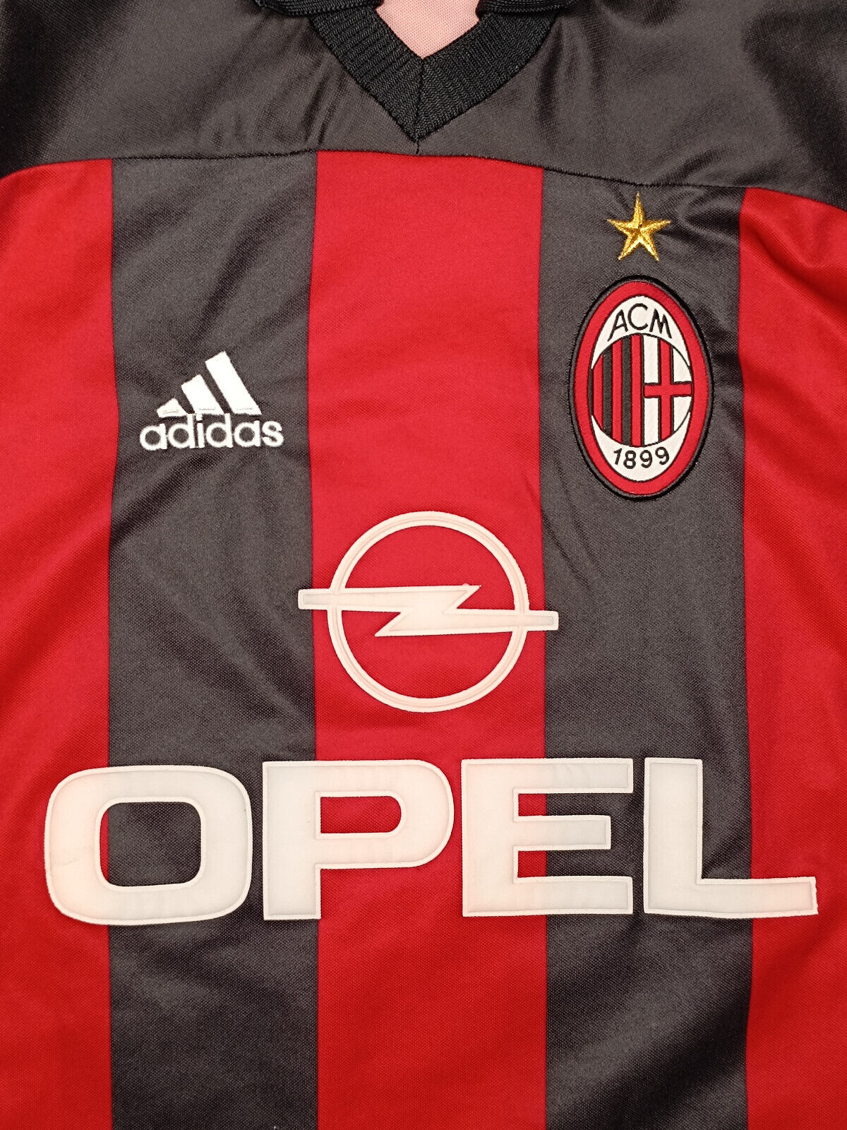 maglia calcio vintage AC Milan SHEVCHENKO Opel 2000 2001 home shirt jersey L