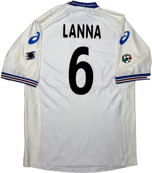 maglia match worn calcio Sampdoria LANNA 2001 2002 Grafoplast Asics shirt XL
