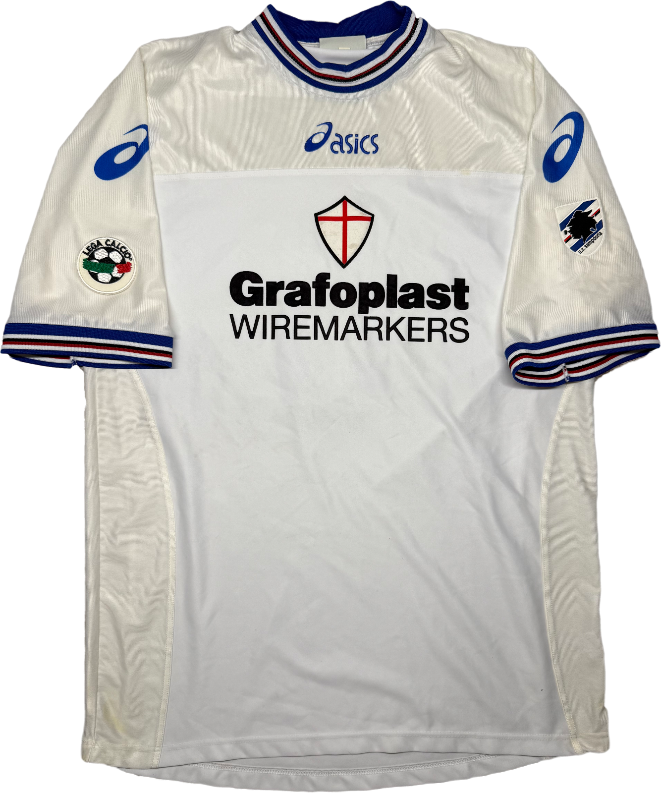 maglia match worn calcio Sampdoria LANNA 2001 2002 Grafoplast Asics shirt XL