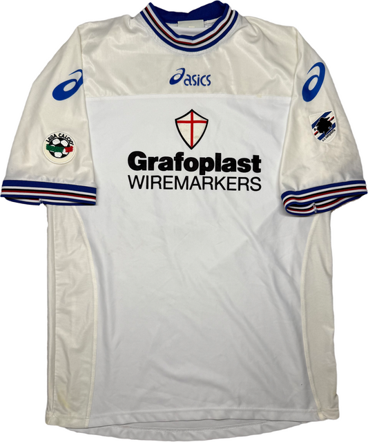 maglia match worn calcio Sampdoria LANNA 2001 2002 Grafoplast Asics shirt XL
