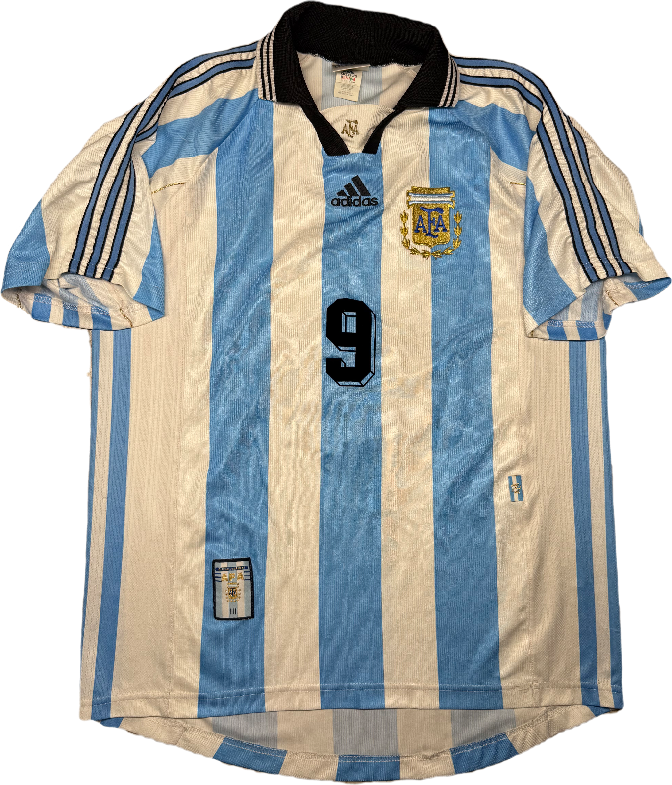 maglia calcio vintage Argentina Batistuta Adidas 1998 World Cup XL home shirt