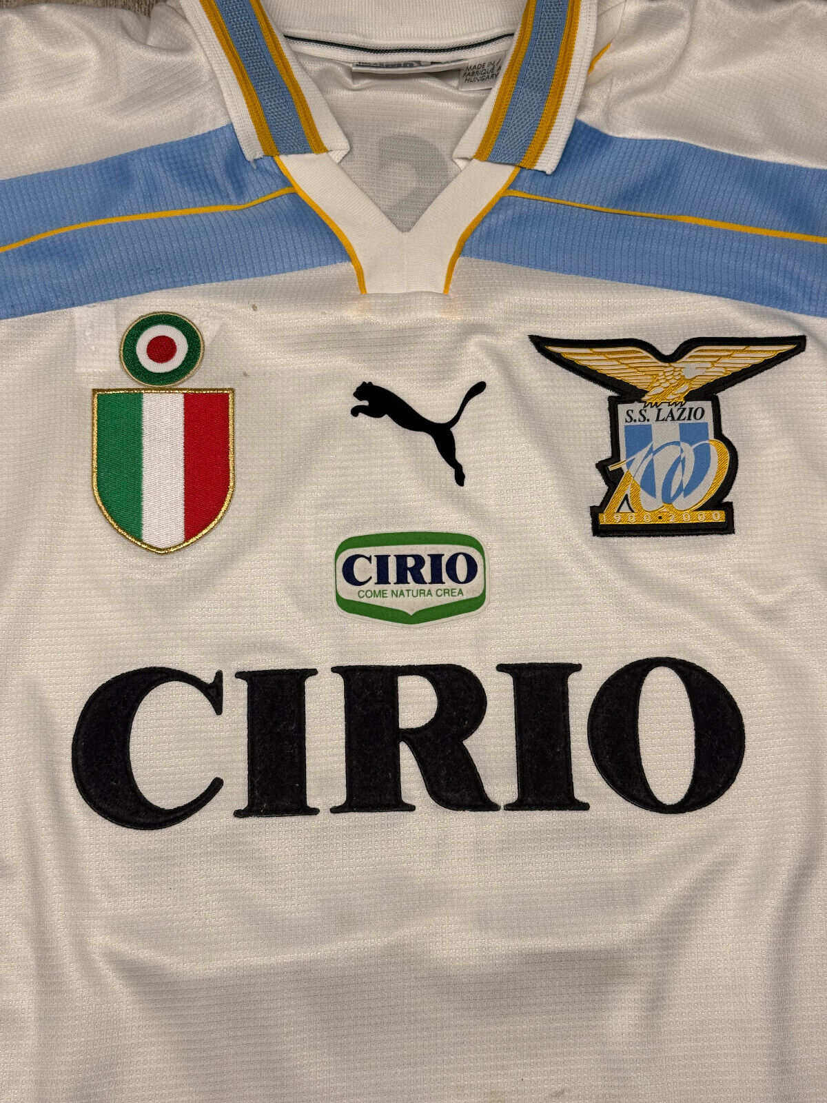 maglia calcio vintage SS Lazio Puma Cirio 2000 2001 Scudetto NESTA XL