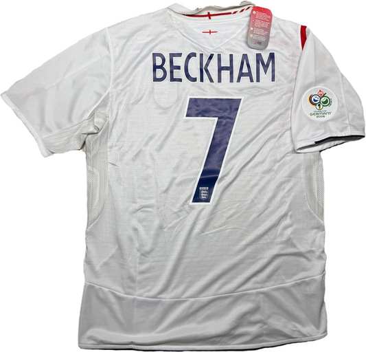 Maglia calcio vintage England Beckham Inghilterra Home World Cup 2006 *NEW*
