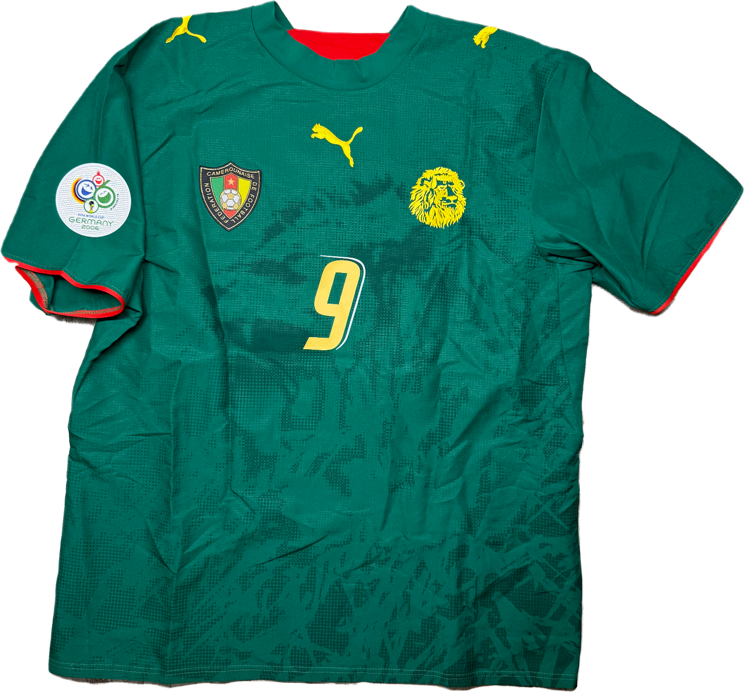 maglia calcio vintage Cameroon Eto'o #9 PUMA World Cup 2006 L