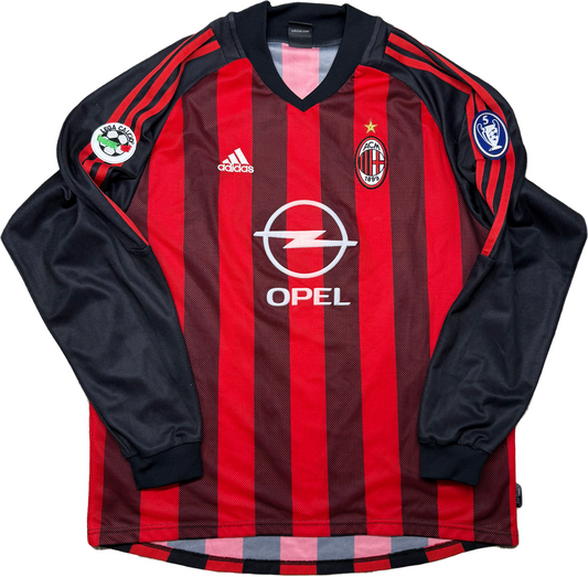 maglia calcio vintage AC Milan Shevchenko Adidas 2002 2003 Opel Climalite XL