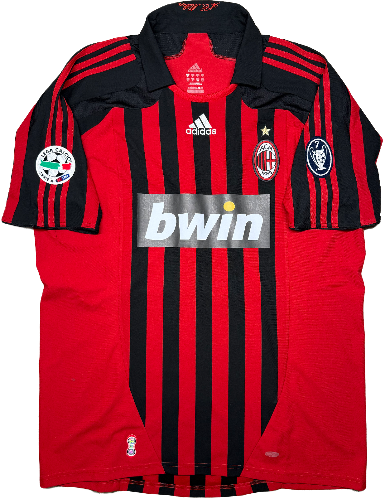 maglia calcio vintage AC Milan Kaka 2007 2008 Bwin Adidas Climacool