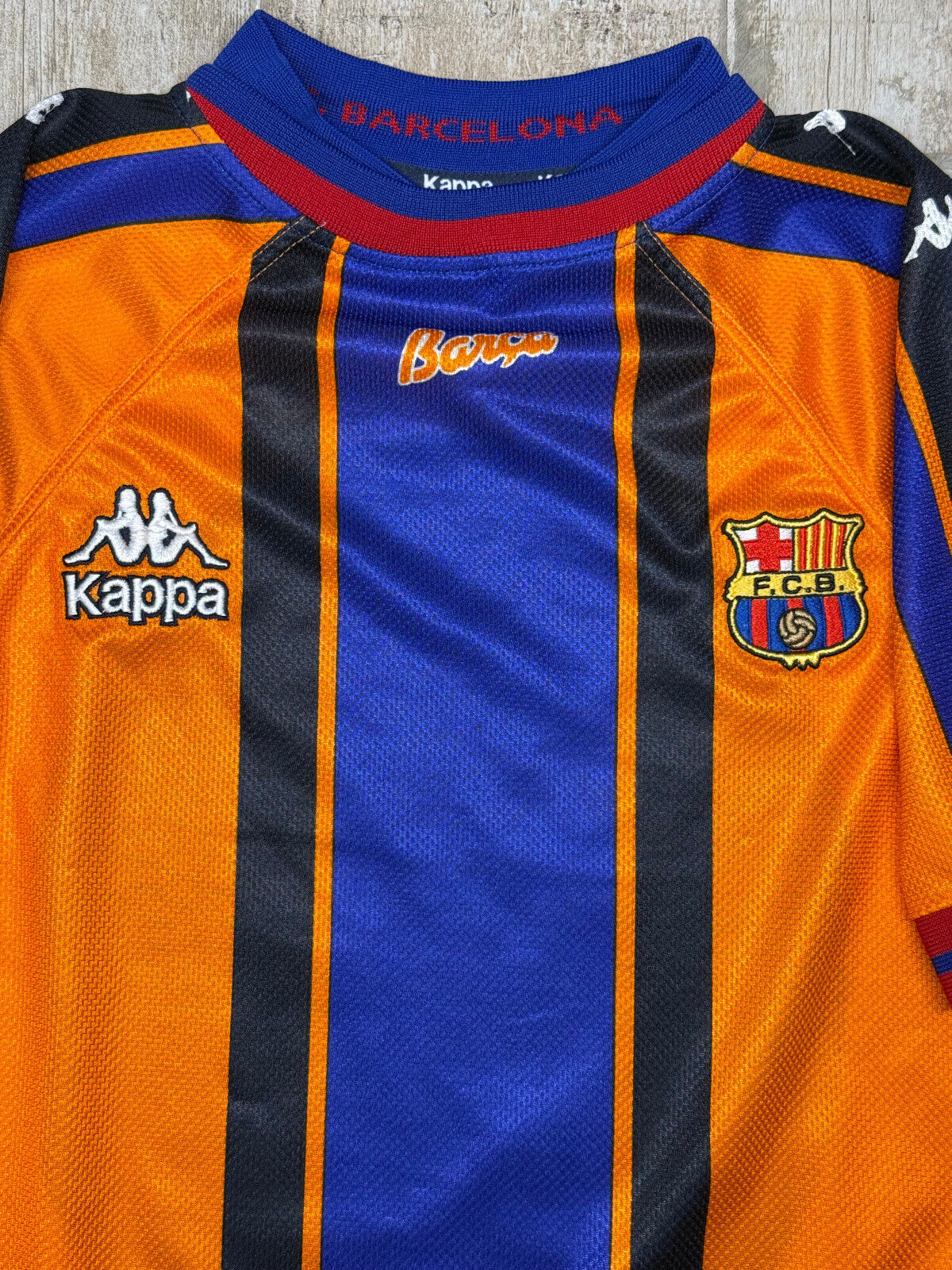 maglia calcio vintage FC BARCELONA camiseta RIVALDO #11 Kappa 1996 1997 away S