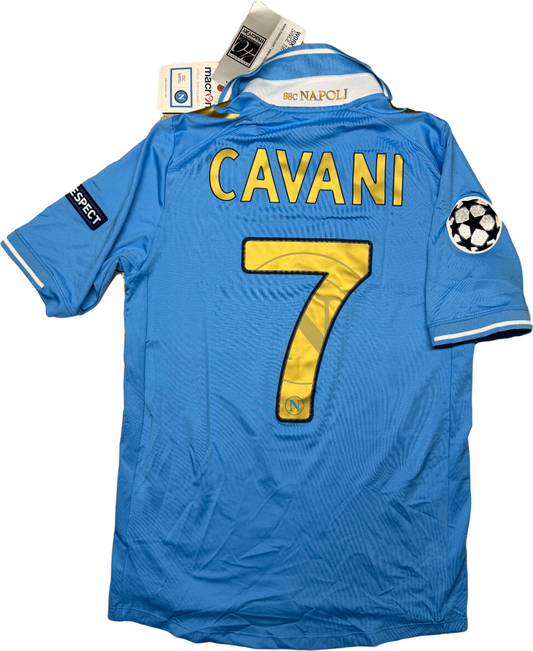 maglia calcio vintage Napoli CAVANI UEFA Champions 2011 2012 shirt Macron L Lete