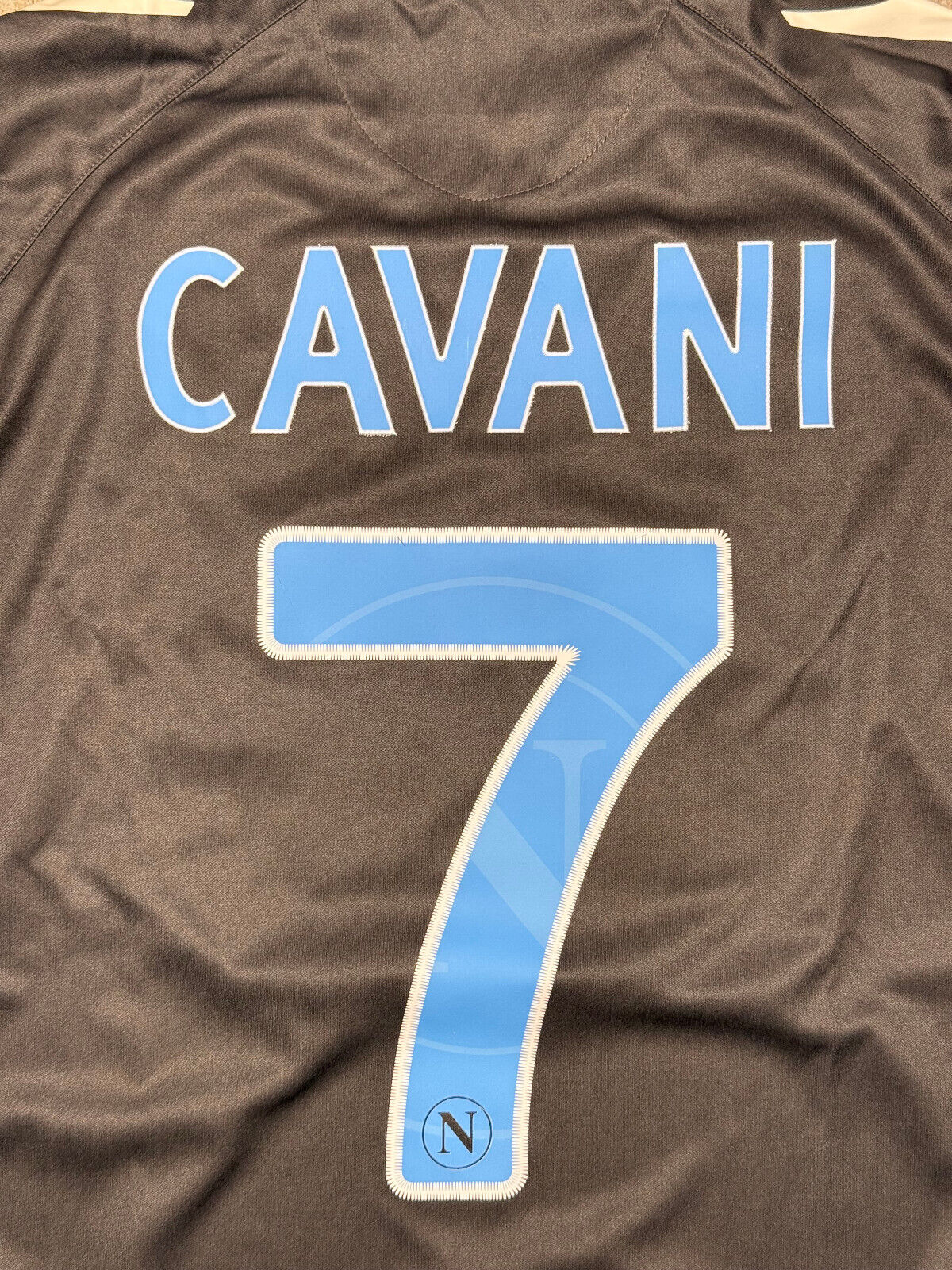 maglia calcio vintage Napoli Cavani home 2011 2012 shirt Jersey Macron M Lete