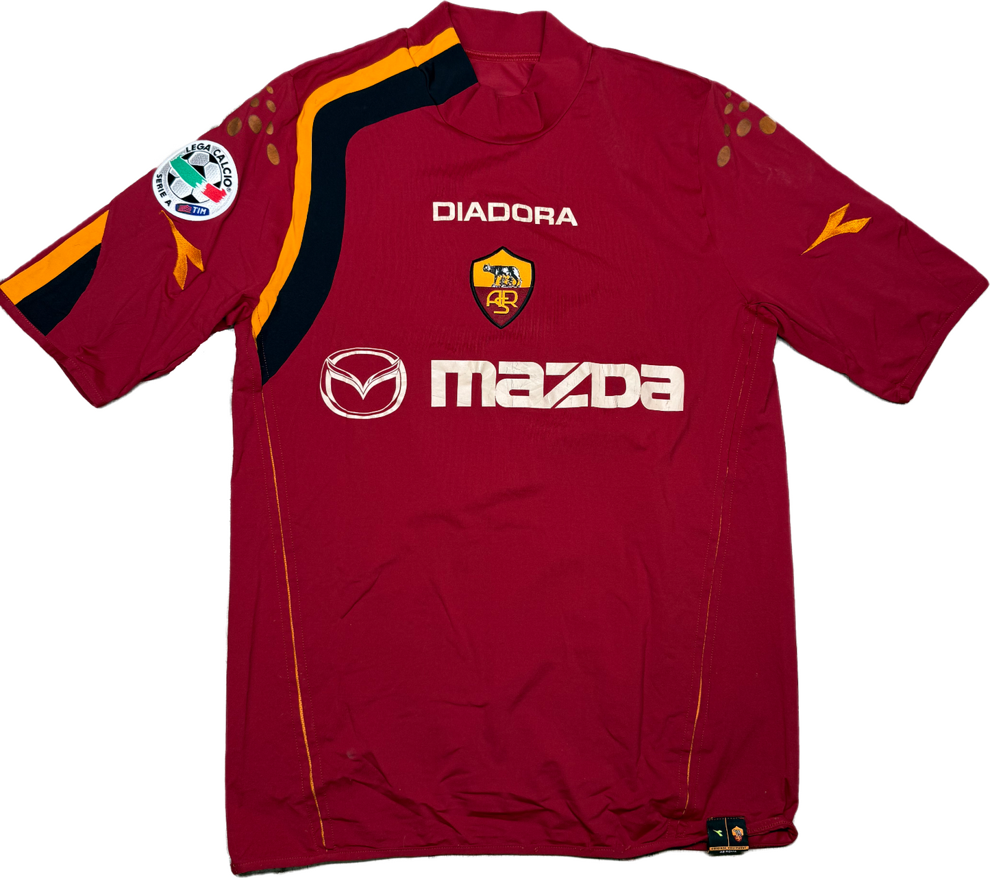 maglia calcio vintage AS Roma De Rossi #4 Mazda Diadora 2004 2005 M