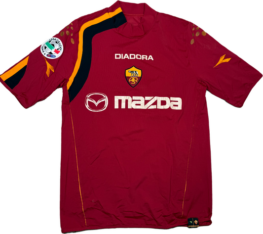 maglia calcio vintage AS Roma De Rossi #4 Mazda Diadora 2004 2005 M