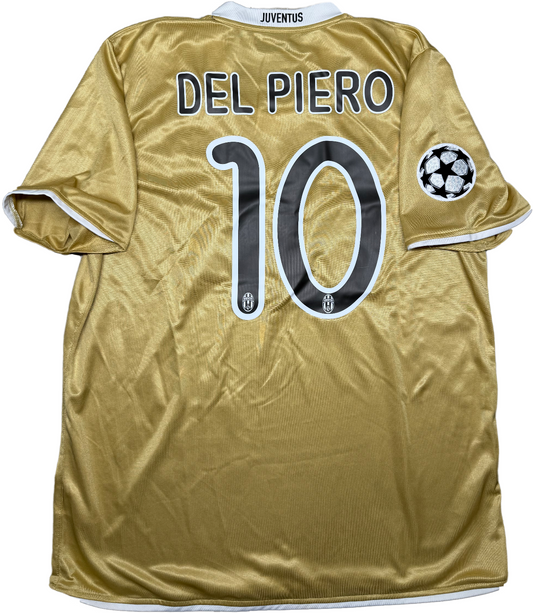 maglia calcio vintage Juventus Del Piero Champions League 2008 away oro XL