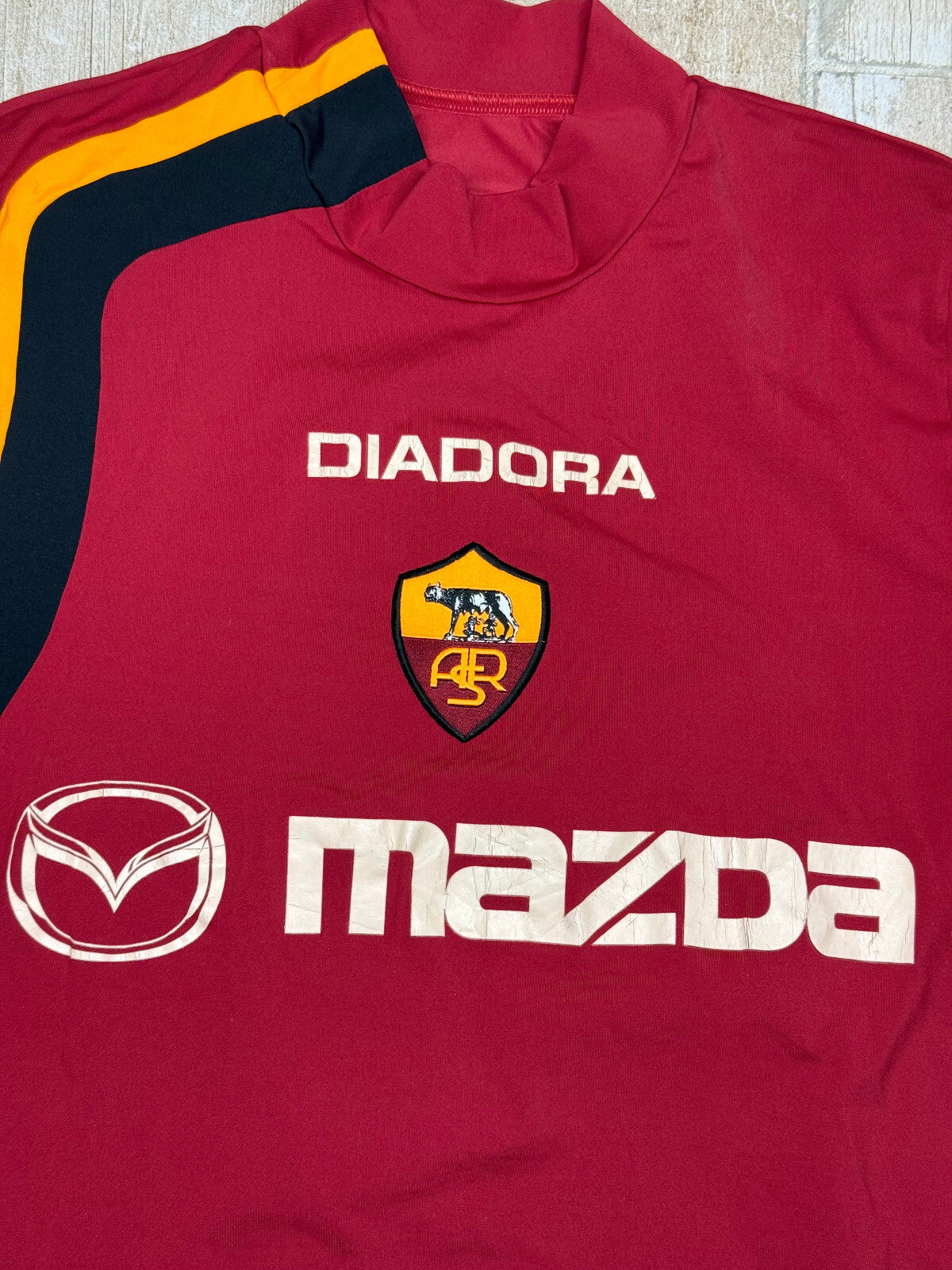 maglia calcio vintage AS Roma De Rossi #4 Mazda Diadora 2004 2005 M