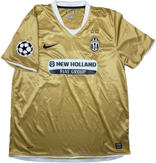 maglia calcio vintage Juventus Del Piero Champions League 2008 away oro XL